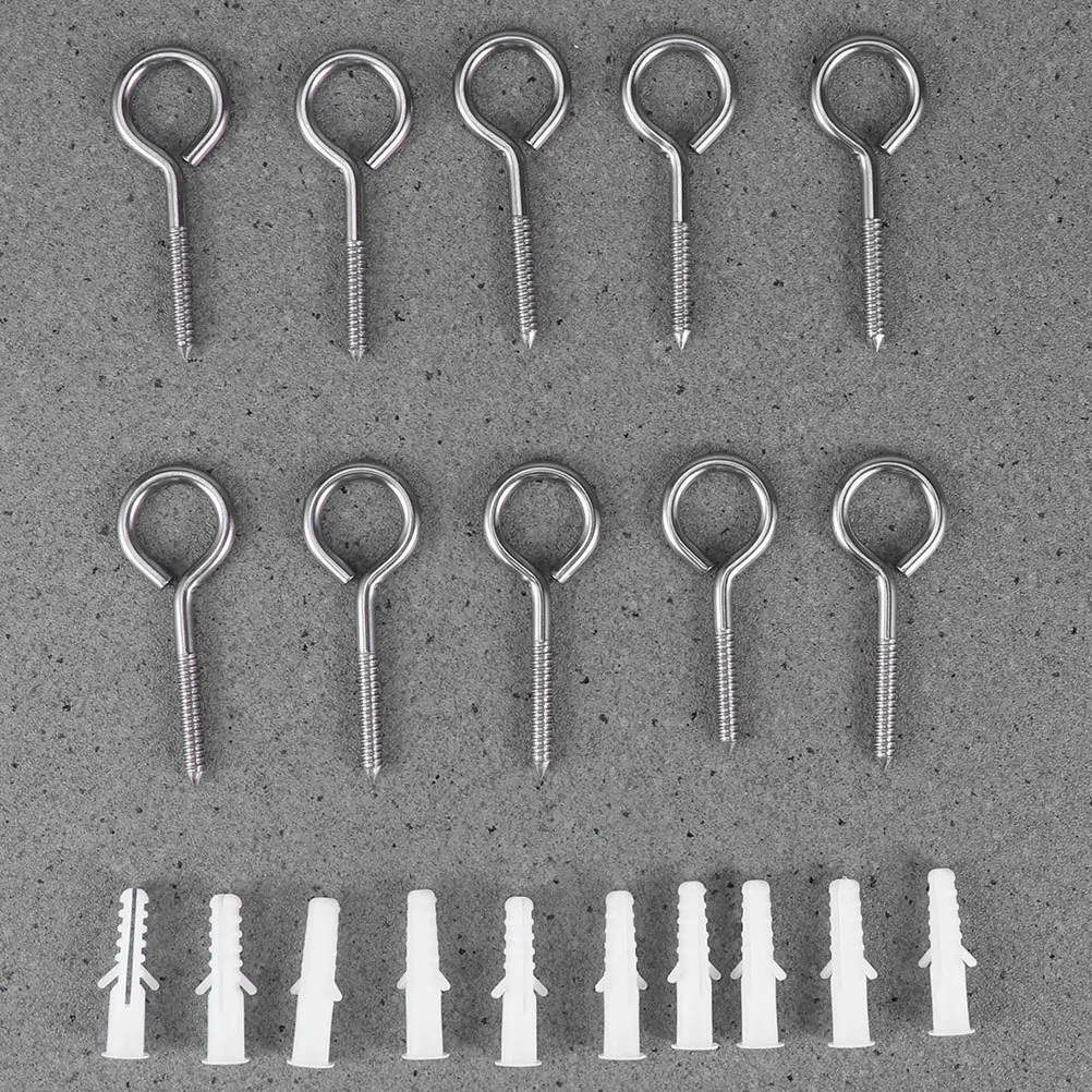 

1Set Stainless Steel Screw Hooks Heavy Duty for Swing Hammock Yoga Indoor Outdoor Hanging Rope Fixing