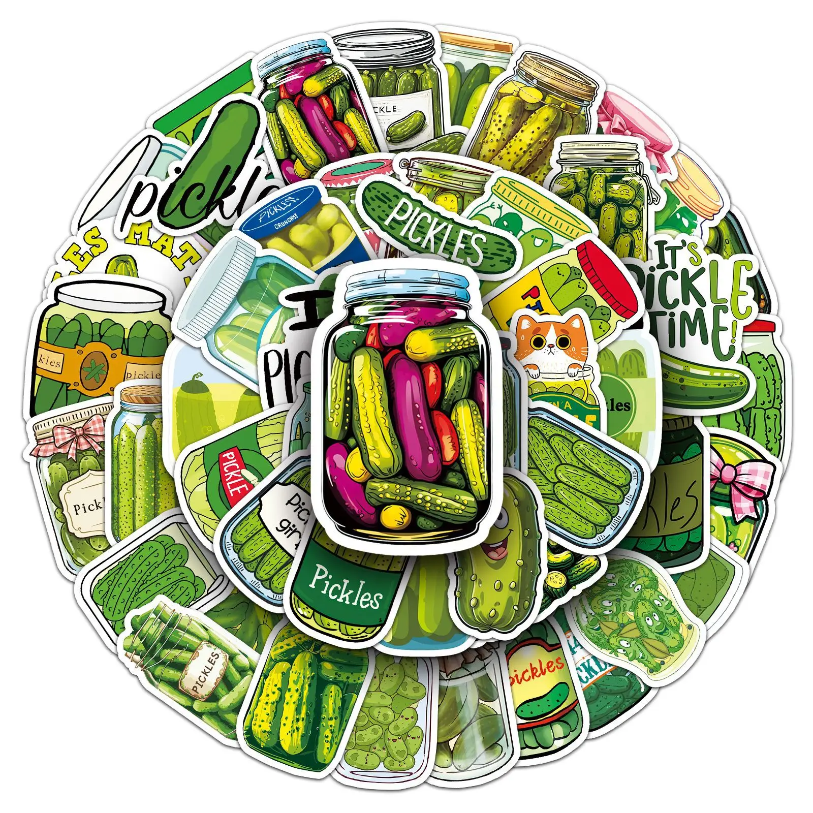 10/50 шт. наклейки с кислой огурцами, маринованные мультяшные наклейки, бутылки, граффити, сделай сам, ноутбук, гитара, автомобиль, велосипед, скейтборд, украшения, игрушки