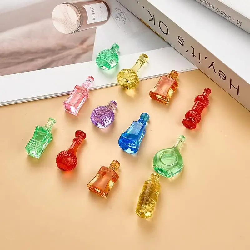 50 Stück Acryl Kreative Schmuckimitation Kleine Flaschen DIY Dekorationszubehör Mini-Ornamente für Mikrolandschaften Gemischt – Detail 4