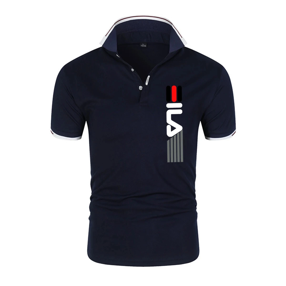 Camisa polo masculina com mistura de algodão, camiseta esportiva ao ar livre masculina, blusa casual de moda esportiva, nova marca quente, primavera e verão