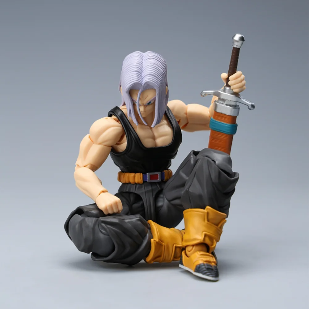 Action Figure Dragon Ball Z Figure Torankusu Shf Trunks Super Saiyan Ssj Ssj2 Custom Head/Accessories Long Hair War Damage Toys