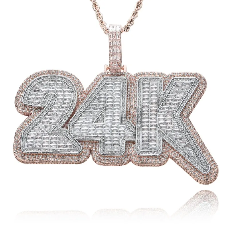European and American hip hop letter custom letter combination men's necklace letter splicing pendant