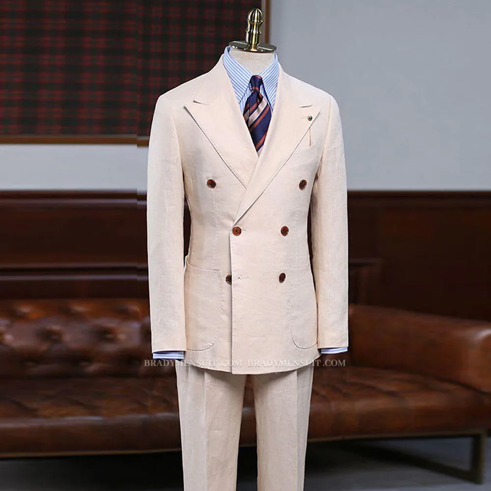 

Розовый мужской костюм, двубортный комплект из 2-х предметов, куртка, брюки, пиковые лацканы, официальный случай, мужская одежда на заказ, классическая деловая мода