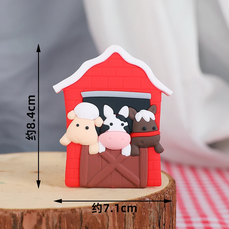 Bauernhoftier-Kuchenaufsatz, Kuh, Schwein, Bergrinder, Küken-Kuchendekorationen für Babyparty, Kinder, alles Gute zum 1. Geburtstag, Partyzubehör – Detail 26