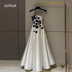 GORGA Strapless Satin Appliques A-LINE Princess dress 2024 Slim Backless Ocassion Gown Floor-Length Formal Evening Dress