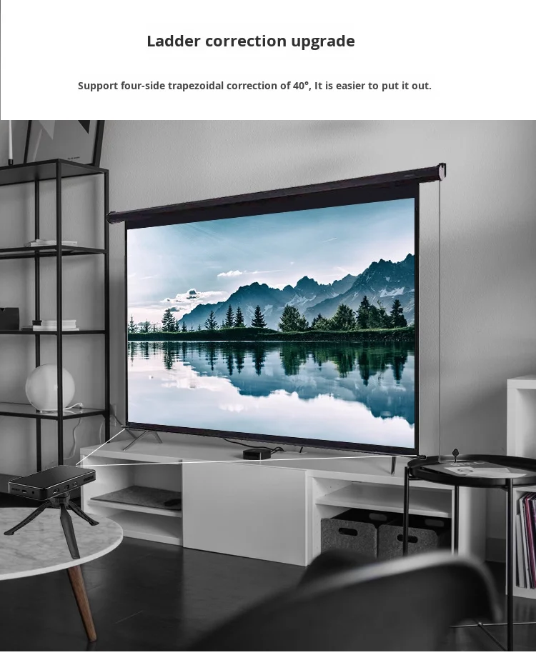 S90 Mini DLP Pocket Projector Android 1080P Full HD WIFI لـ Bluetooth IOS لـ HDMI USB للمسرح المنزلي بدقة 4K تلقائي