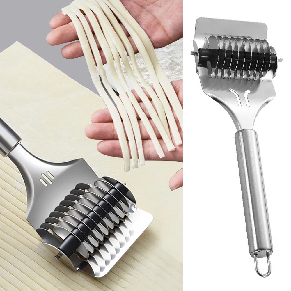 Stainless Steel Manual Noodle Cutter Rolling Spaghetti Maker Pressing Pasta Machine Kitchen Shallot Knife Cooking Accessories