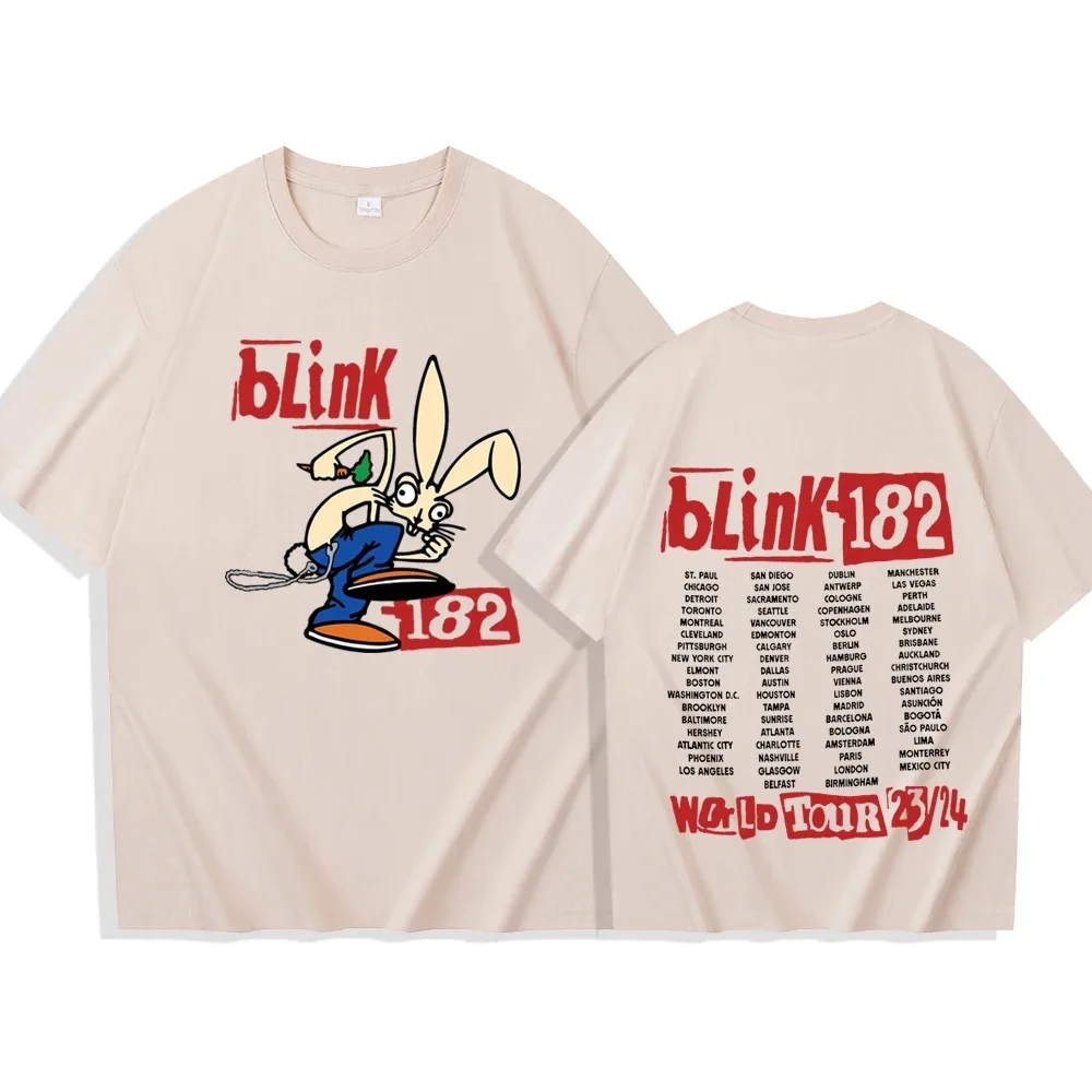 2024 Blink 182 World Tour t-shirt uomo donna o-collo camicie a maniche corte