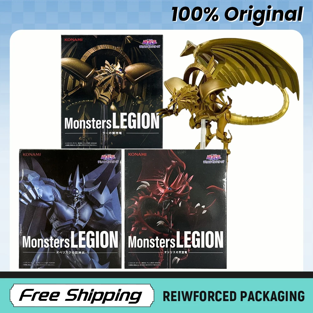 Auf Lager KONAMI Monsters LEGION Yu-Gi-Oh! Der geflügelte Drache von Ra Anime-Figur Modell Original Spielzeug Ornament Geschenke Sammlerstücke