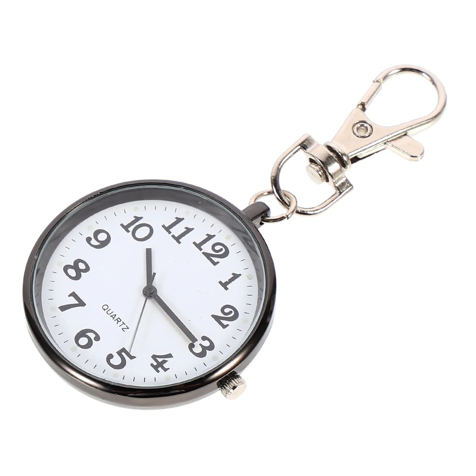 

1Pcs Big Dial Zinc Alloy Pocket Watch Nurse Portable Hanging Doctor Watch with Key Buckle Easy Viewing for Use