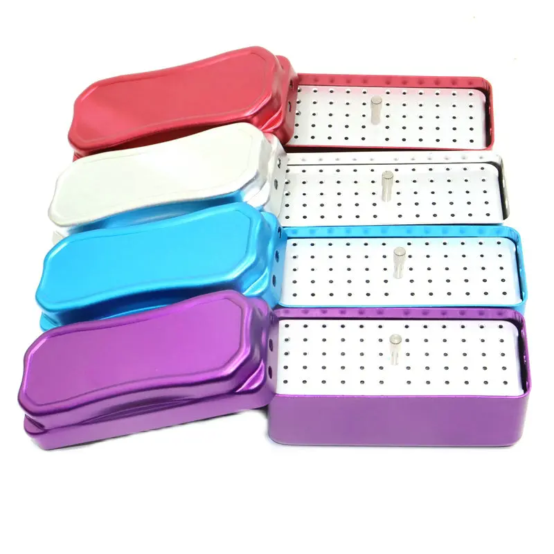 1Pcs Dental 72 Holes Disinfection Endo Box 4 Colors Dental Diamond Burs Holder Autoclave Sterilizer Case Burs For Endo Burs