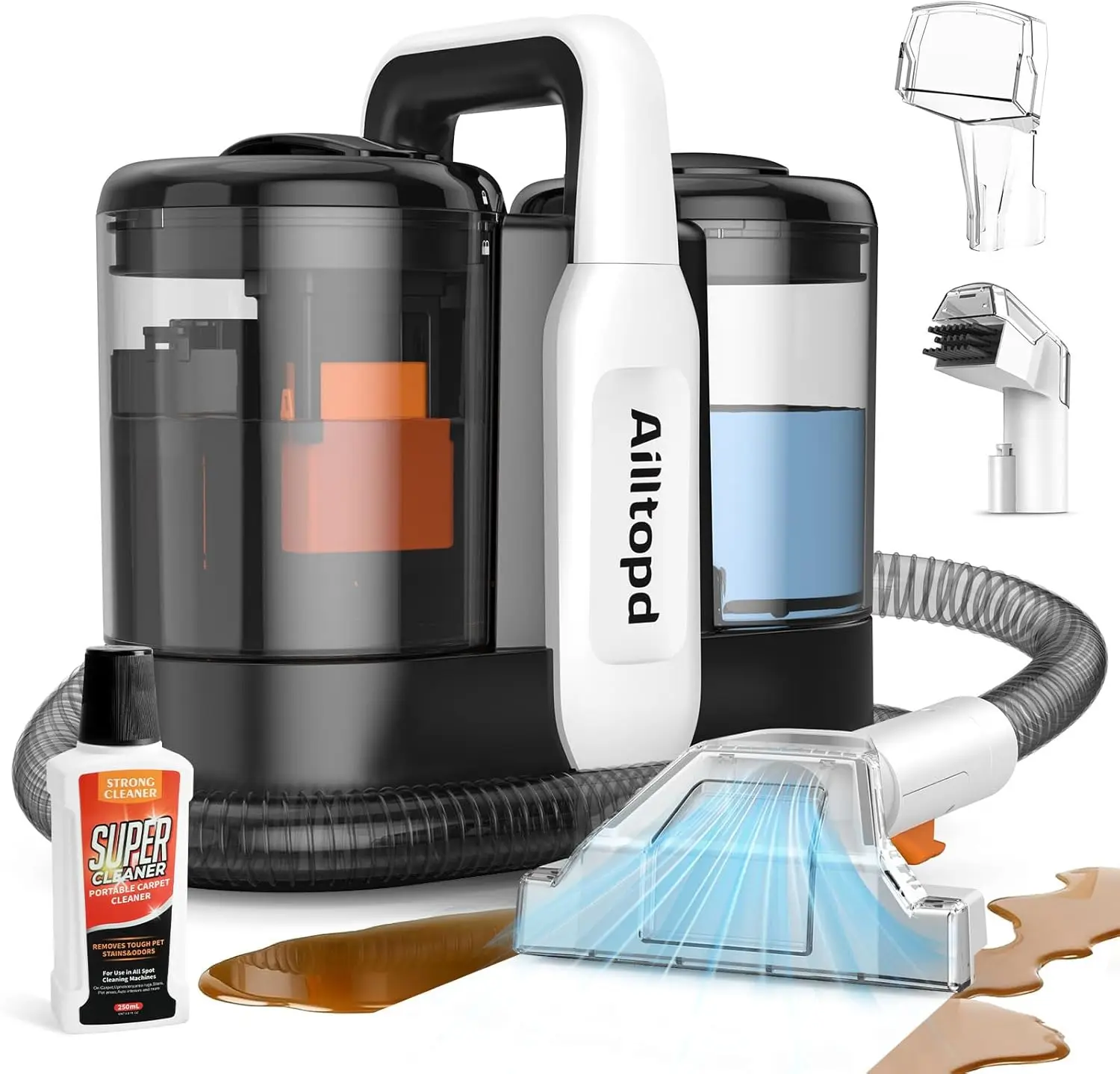 

Портативный очиститель для обивки автомобиля, 15 кПа, глубокая очистка для ковров, шерсти животных, диванов, лестниц и автомобилей, с функцией самоочистки