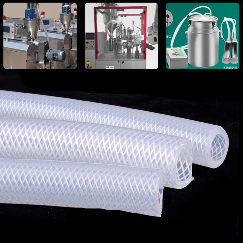 

1 метр, внутренний диаметр 4/5/6/8 мм, пищевой силиконовый шланг, плетеная силиконовая трубка высокого давления, гибкая трубка для пива, кофе, молока