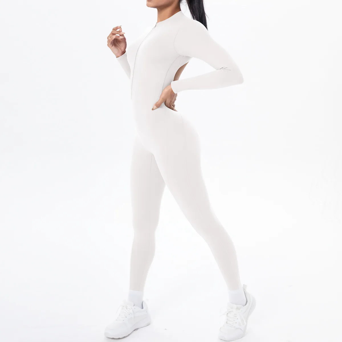 

Yoga Jumpsuits Sports Fitness Tight Backless Zipper Pant Long-sleeved One-piece Sports Running Fitness Leggings Yoga Bodysuit