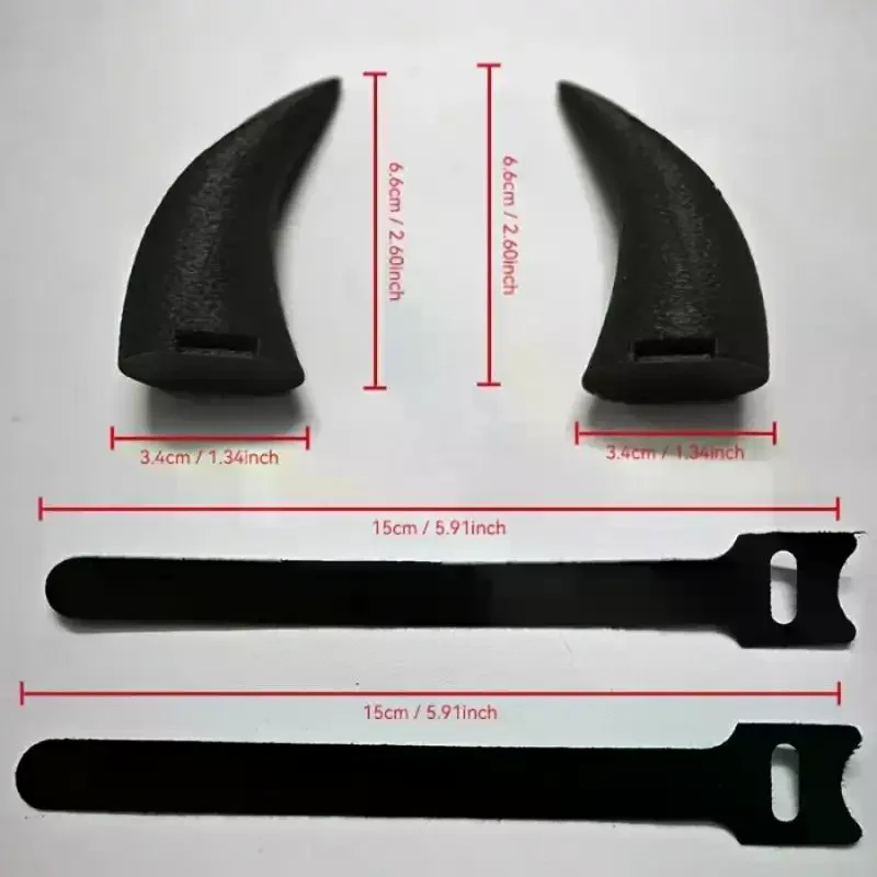 3D Printed Headphones Parts With Spiked Devil Horns - With Self-Fasting Accessories - Suitable For Gamer TV Stands