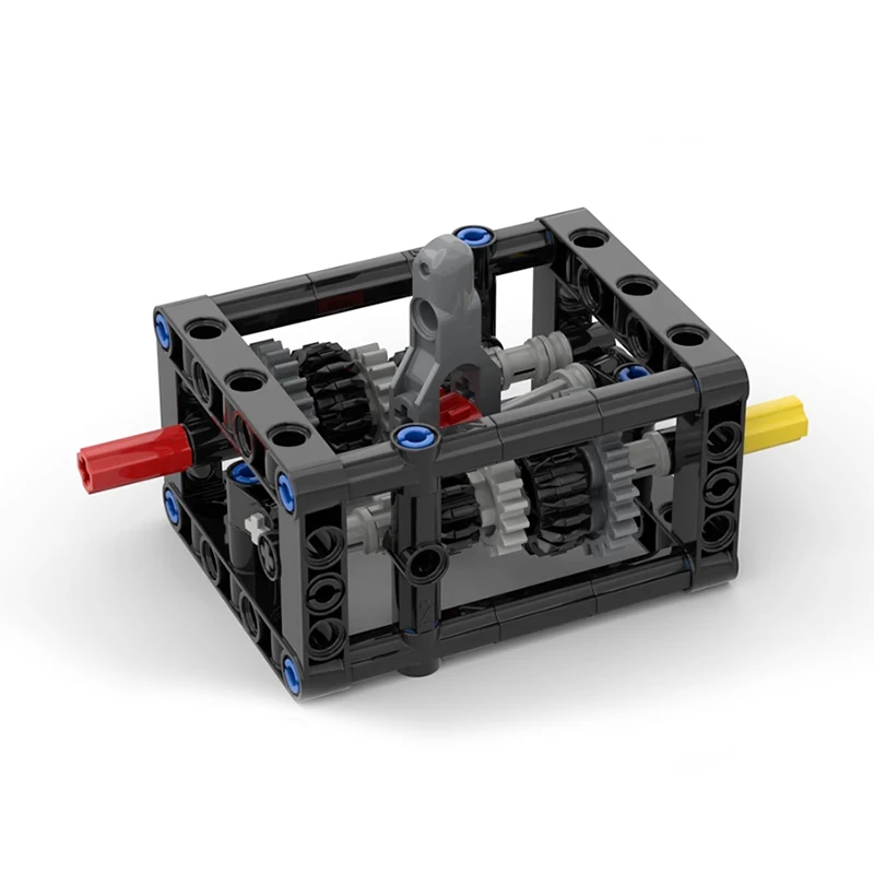 5-speed Manual Gearbox Building Blocks MOC Gearboxes Modified Kit Small Particle Technical Bricks Differential Gears DIY Toys