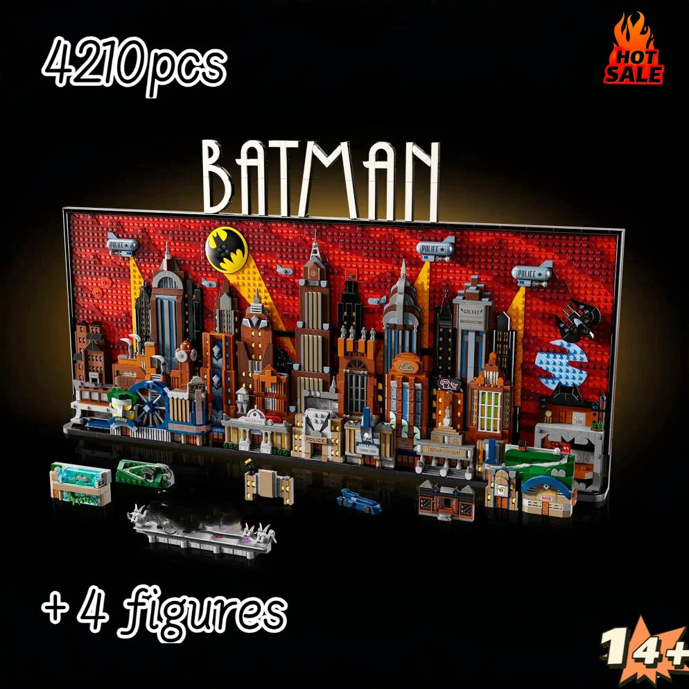 Nouveau kit de construction 2026 de 4210 pièces, série Anime Bat City Architecture Skyline, cadeau décoratif pour anniversaires