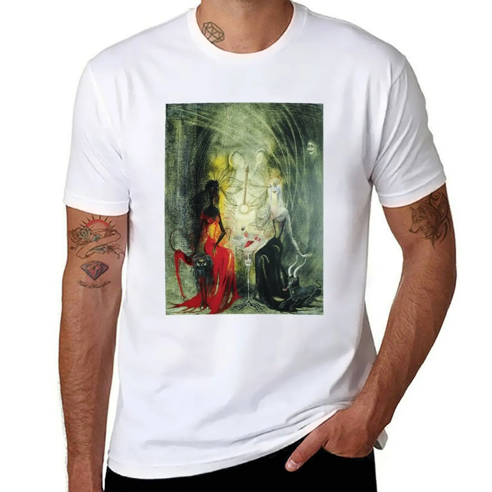 

Футболка Artwork от Leonora Carrington, мужская футболка из хлопка, мужские футболки с рисунком из 100% хлопка