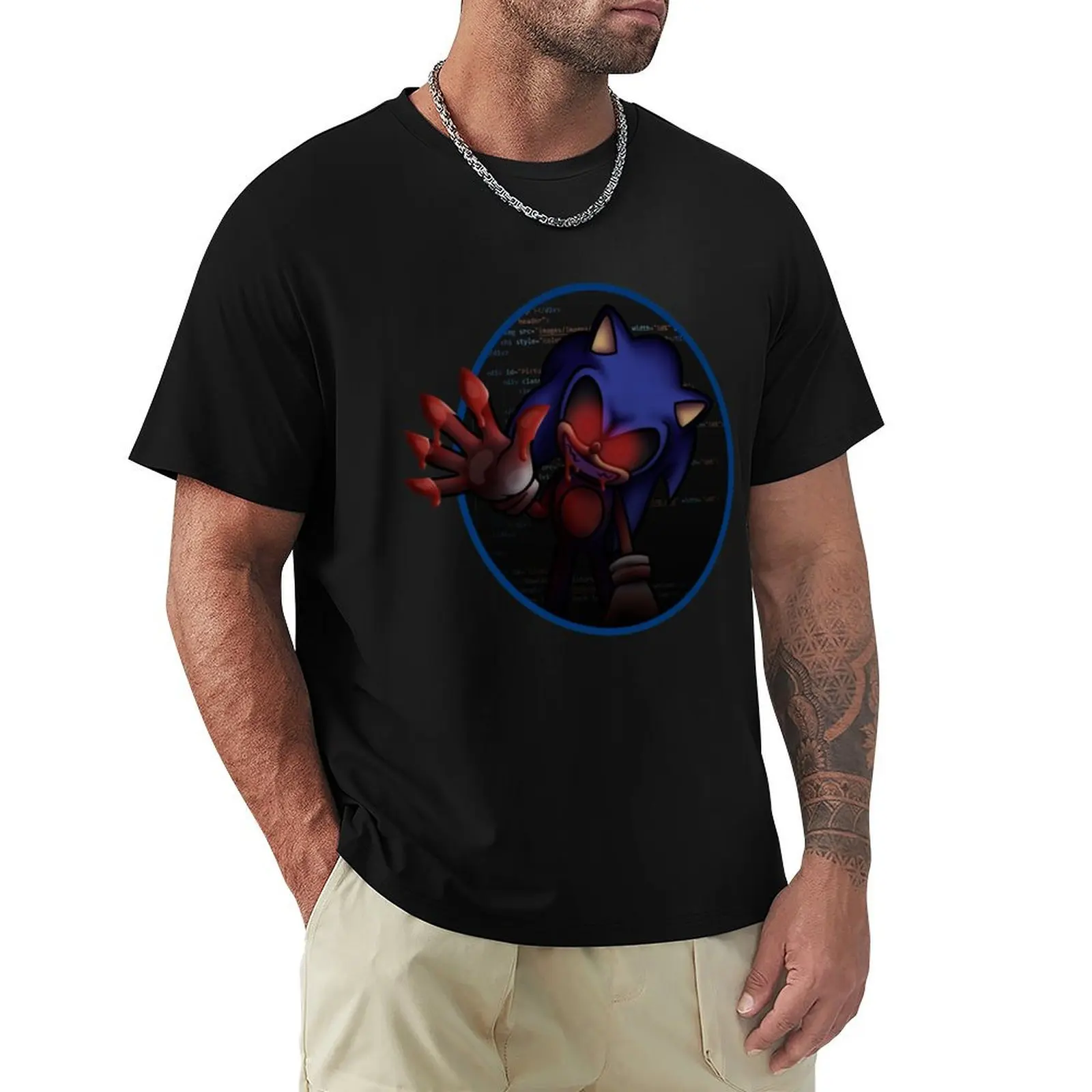 

Sonic.EXE T-Shirt plus sizes heavyweights korean fashion cotton t shirt men