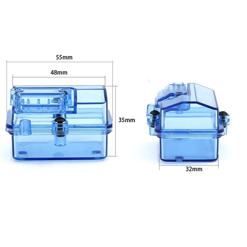 【Sleek Design】3X Blue Plastic Waterproof Receiver Receiving Box For Huanqi 727 / Slash RC Car Upgrade Parts
