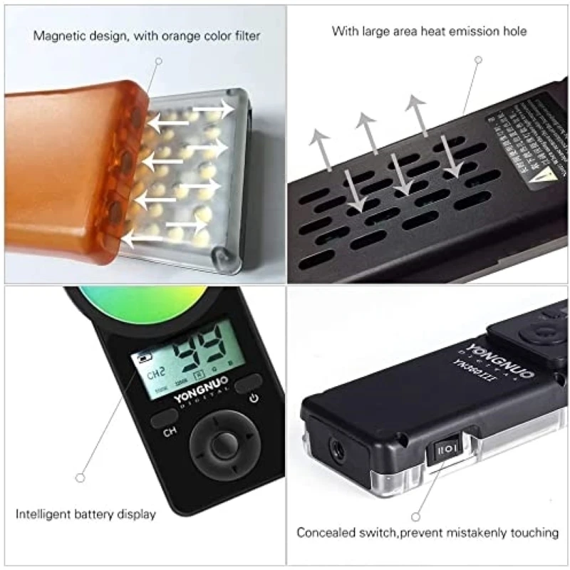 Yongnuo YN360 III YN360III YN360III PRO PHandheld RGB Ice Stick LED Video Light Touch Adjusting Controlled by Phone App