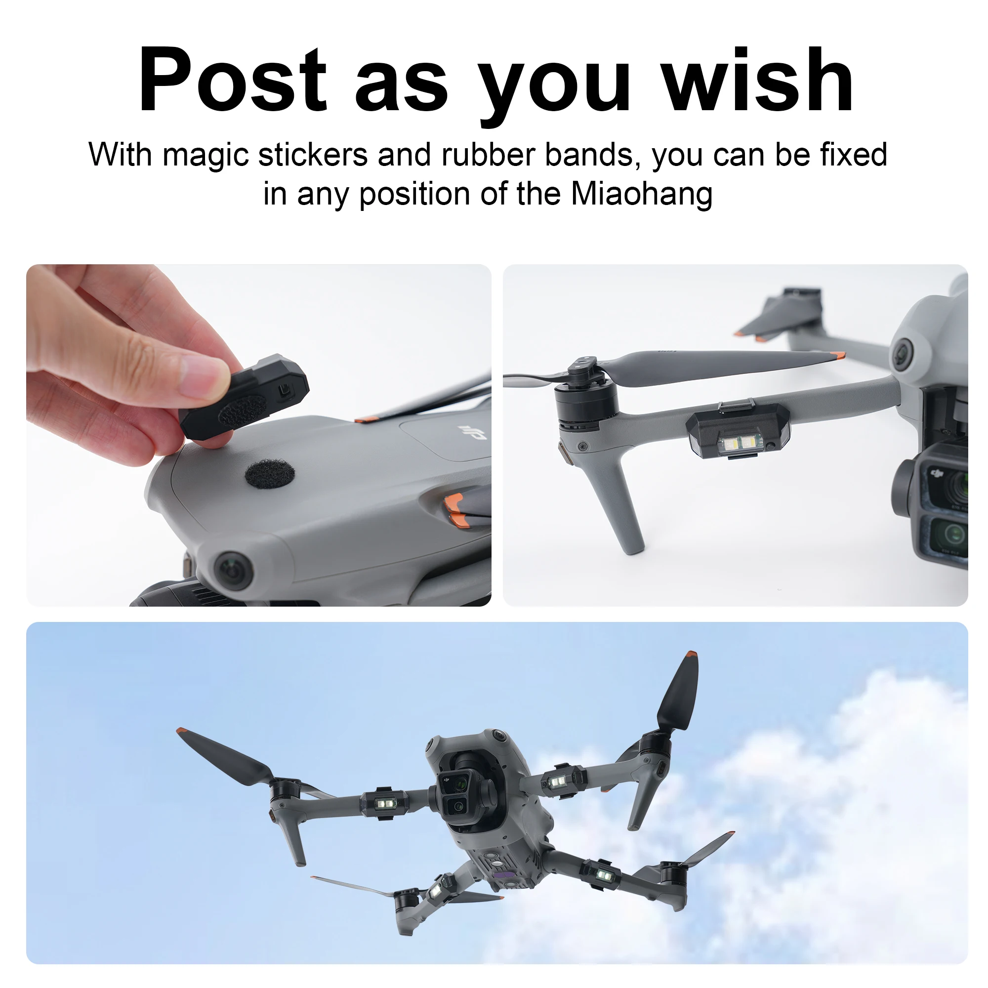Mini Drone Flash Light dla Dji Mini 2 Dji Mini 1 4K 4 Pro Dji Air 3 3S Air 3 Dji Mavic 3 Dji Mavic Pro Migające światło ostrzegawcze — zdjęcie produktu 6