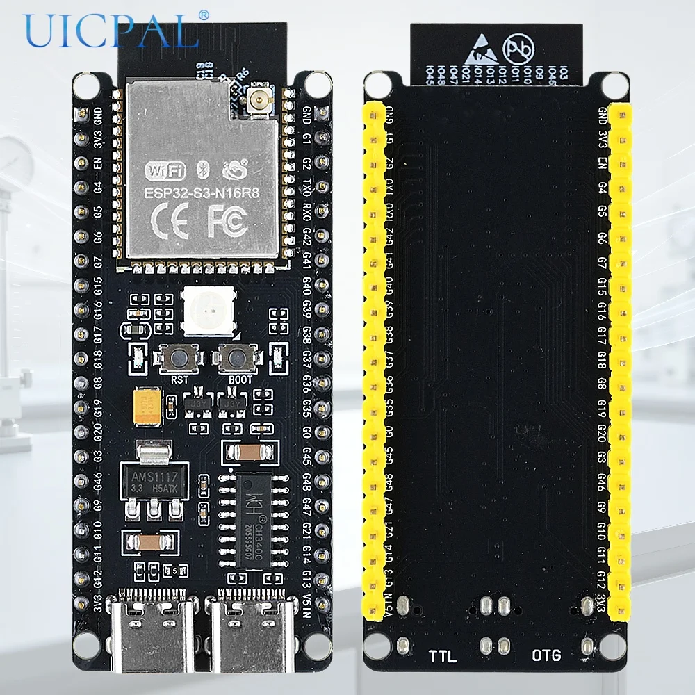 ESP32‑S3‑N16R8 Development Board Kit 16MB Flash 8MBPSRAM BT 2.4G Wifi Module With 2.8 Inch TFT LCD Dual‑Core Type‑C 42Pin CH340C