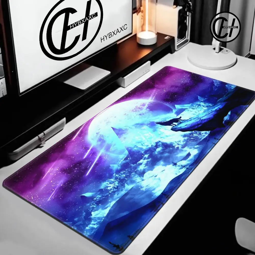 

Коврик для мыши Moon Scenery XXL, большой, противоскользящий, резиновый, для игр, новый, прочный, для клавиатуры, для офиса и игр, HYBXAXC