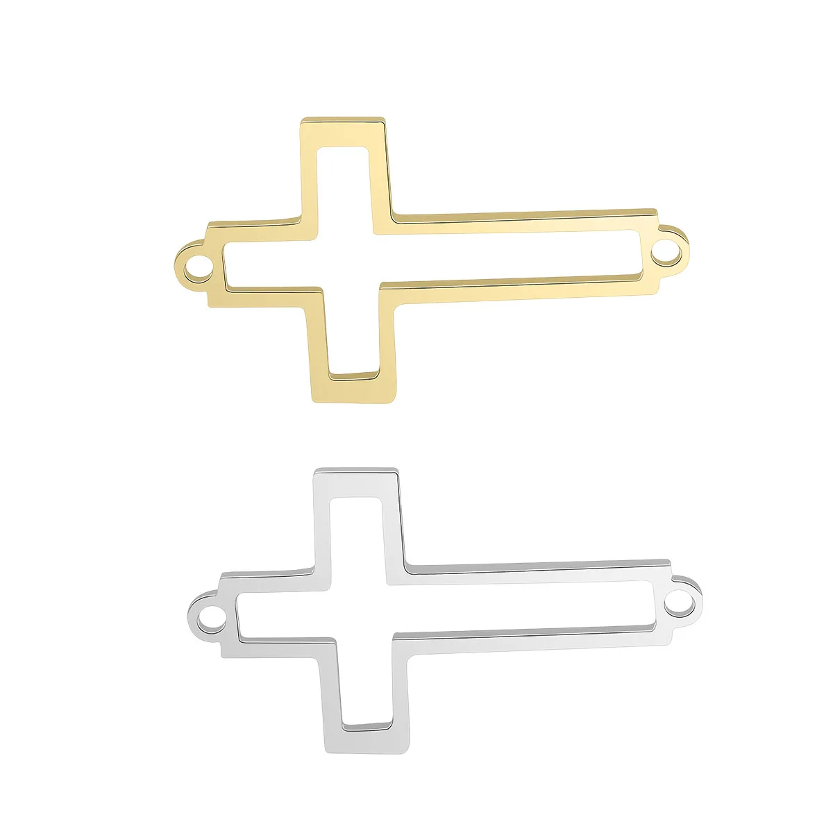 10Pcs/Lot Stainless Steel Cross Connector Charms DIY Christianity Faith  Accessories Bracelet Jewelry Making Supplies  Wholesale