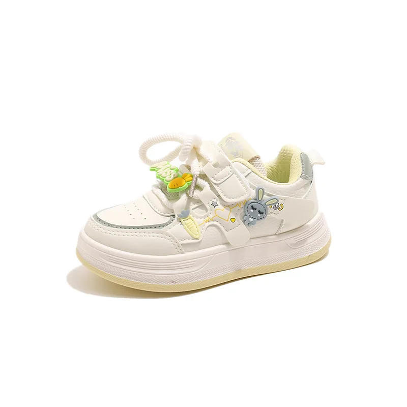 Children's Spring Summer New Style Sports Sneakers, Stylish and Versatile White Sneakers, Girls' Casual Running Student Shoes