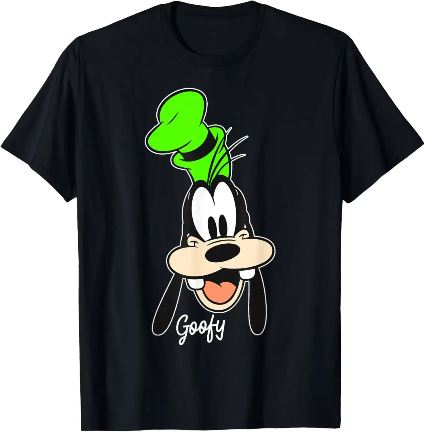 Mickey And Friends Goofy Big Face Vintage Portrait T-Shirt Summer Short-Sleeved Breathable Sweat-Wicking Versatile Fashion 100%
