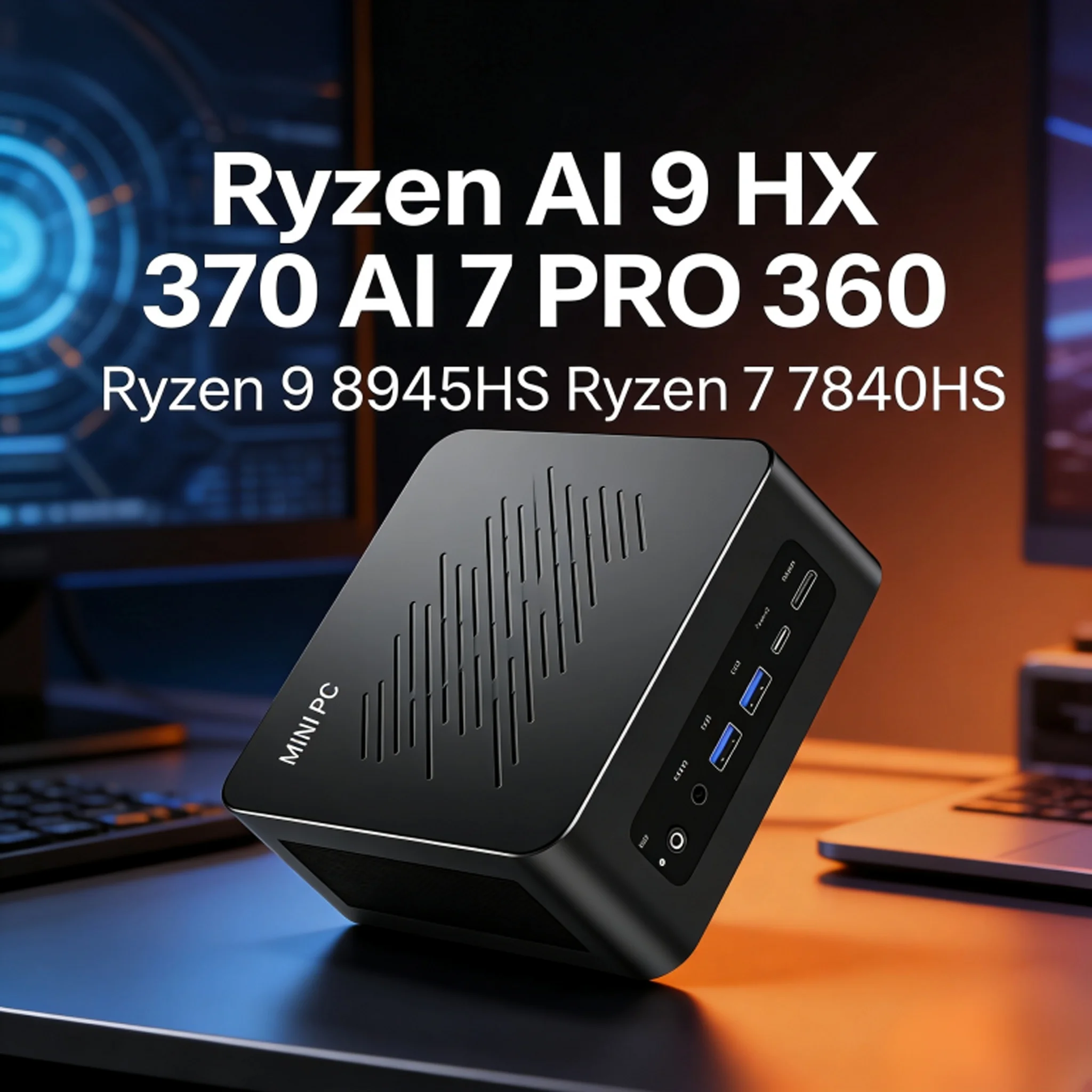 

Gaming Mini PC OCuLink AMD Ryzen AI 9 HX 370 R7 PRO 360 R7 8845HS 2x2.5G LAN 2xNVMe Windows 11 NUC Desktop Mini Computer WiFi6E