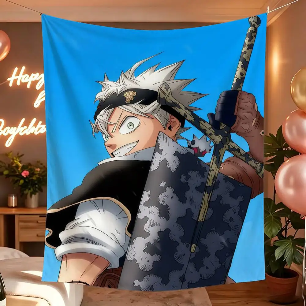B-Black Clover A-Asta Flag Digital Printing Banner for Garage Wall Out Door Decoration Tapestry