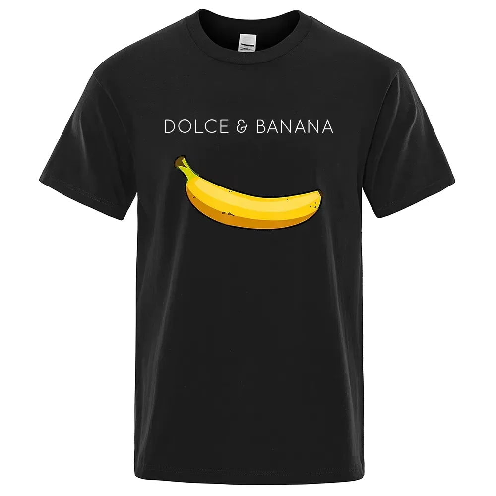 

Summer Fashion Dolce & Banana Print Men T-shirts Casual Breathable Tops Oversized Cotton Tshirt Male Short Sleeve Top Tees