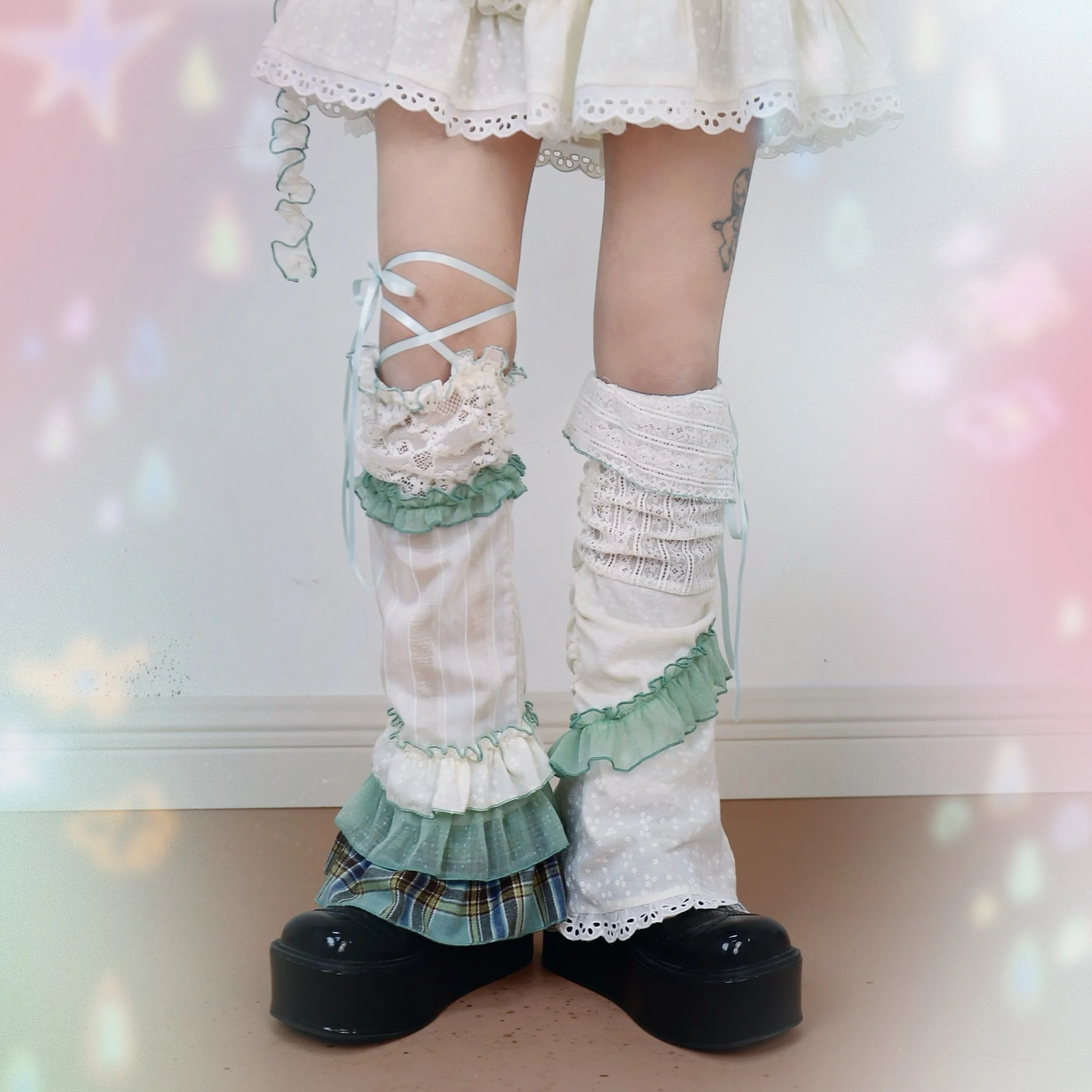 Original Japanese Lo Pink Leg Cover Spring and Autumn New 2025 Subculture Y2k Leg Cover Girl's Sweet Cute Lace Leg Warmers