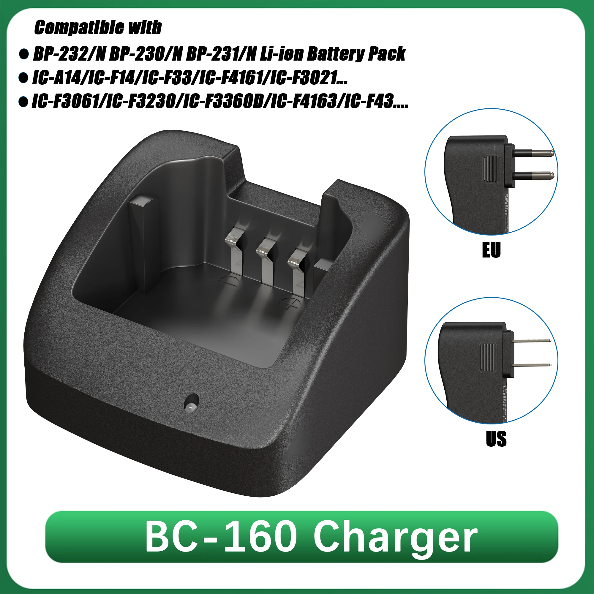 

BP-232 Настольное быстрое зарядное устройство BC-160, совместимое с ICOM IC-V8E IC-F3011 IC-F3062T IC-F4062 IC-F4011, аксессуары для радиостанций