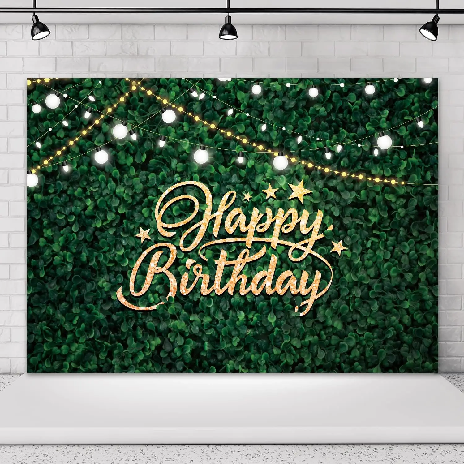 Greenery Birthday Backdrop Wall Decorations Green Leaves spring summer photo background photography backdrops banner studio
