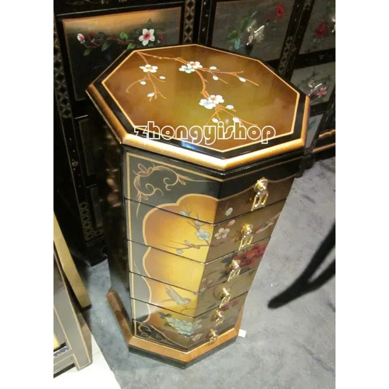 GZ-3 Furniture Jinbo Hand-painted Phone Table Small Side Table Decorative Storage Cabinet