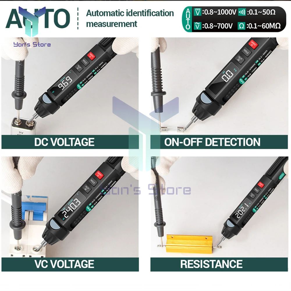 ANENG A3008 Digital Multimeter Auto Intelligent Sensor Pen Tester 6000 Counts NonContact Voltage Meter Multimetre polimetro