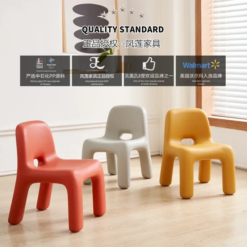 Nordic Ins Children's Learning Table and Chair Designer Kindergarten Baby Small Bench Home Creative Plastic Table and Chair