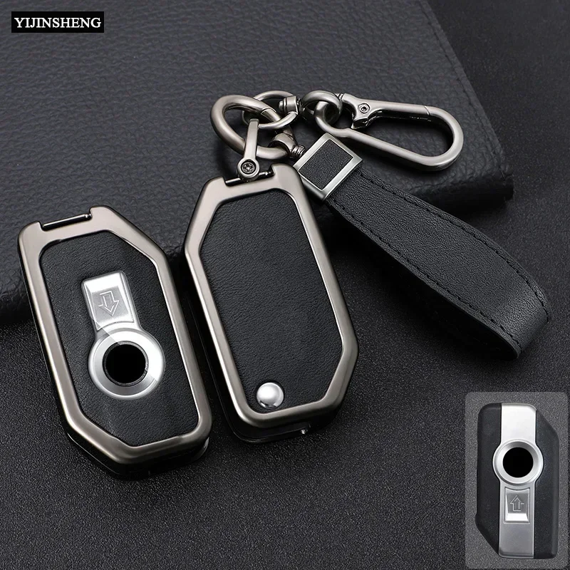 Zinc Alloy + Leather Car Key Case For BMW R1200GS R1250GS R1200RT K1600 GTGTL F850GS F750GS C400GT F900R F900XR R1200RS K1600GT