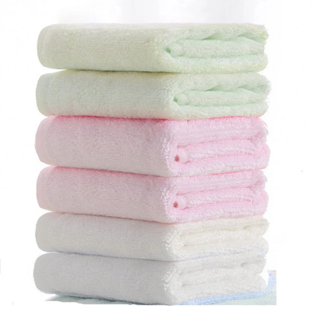 9 قطع من مناشف أطفال من ألياف الخيزران لطيفة على البشرة، سهلة لحديثي الولادة، منشفة أطفال باللون الأبيض والأخضر والوردي