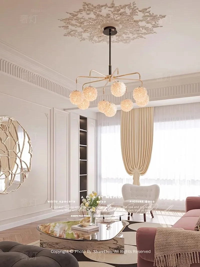 New crystal French starry restaurant in living room, luxurious designer, high-end bedroom light