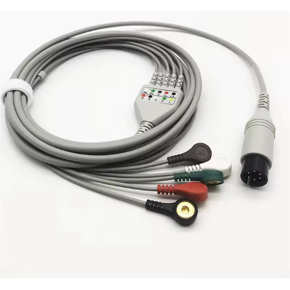 (A60I] Compatible ECG Lead Cable with Leadwires 5lead for Edan & PM7000/8000/9000/ Series Veterinary ECG 6-Pin