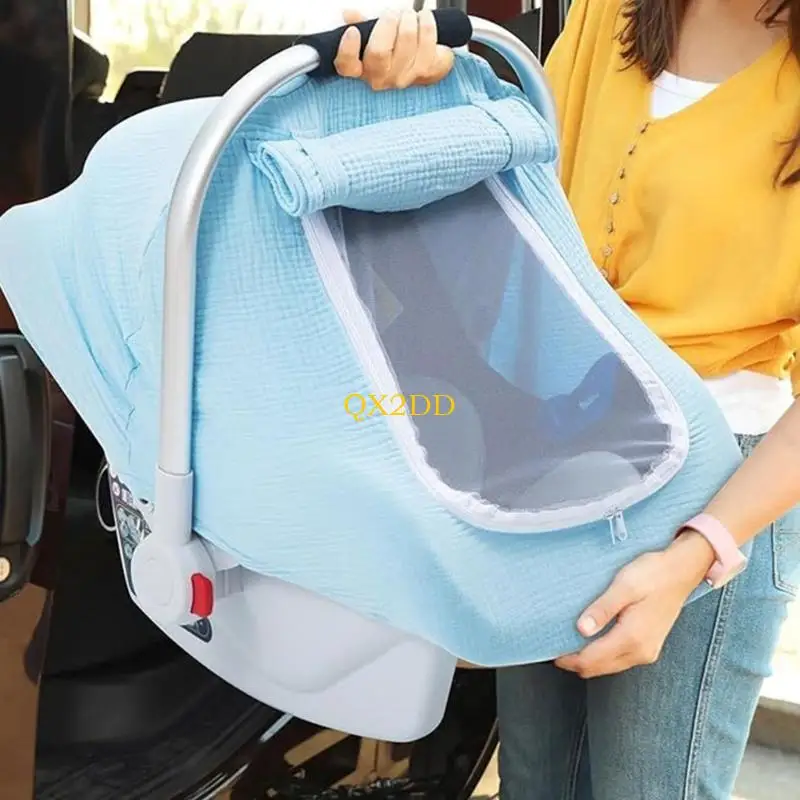 QX2D Prams Basket Cover Strollers Windshield Sleeve Breathable Window Carrying Basket Protector Case Guard for Baby Infants