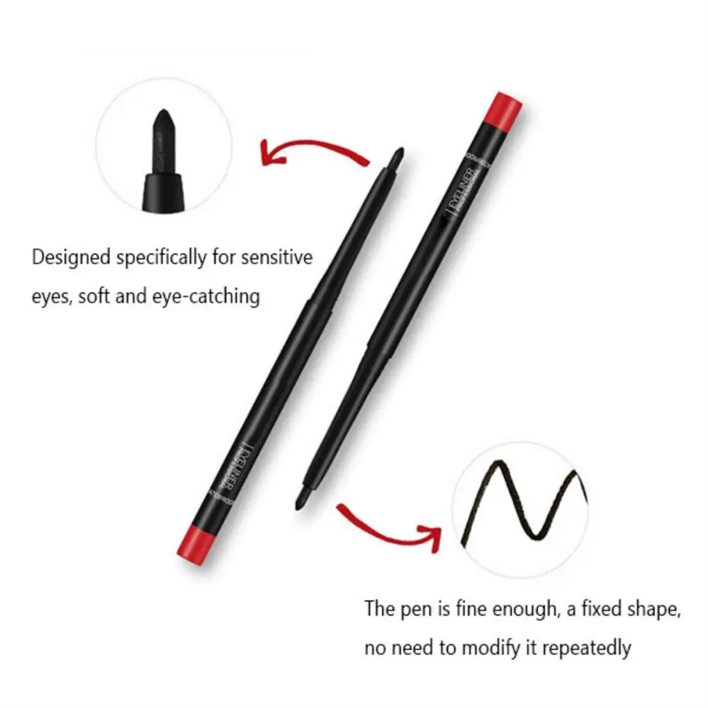 Zwarte Eyeliner Cosmetica Liner Vloeibare Eyeliner Pen Smudge Proof En Non-Stick Cup Oogmake-Up