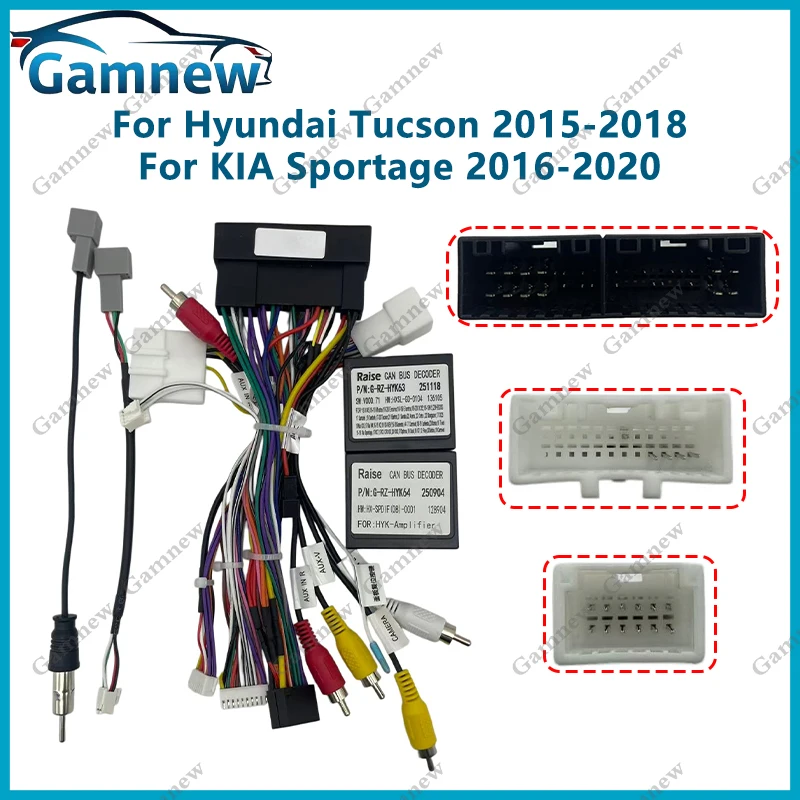 16PIN Car Radio Cable Power Wire Harness Adapter Canbus Box Decoder For KIA Ceed Sportage Soul Venge Hyundai Tucson