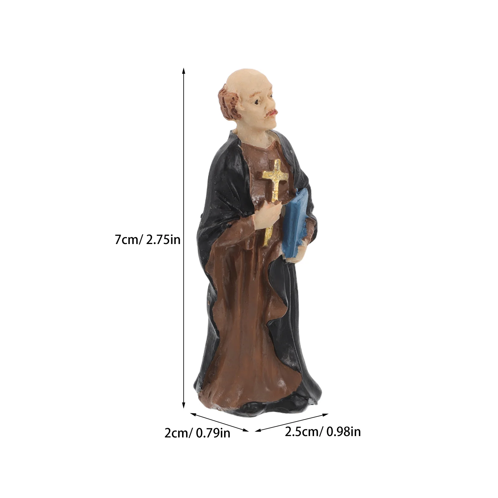 Micro Priest Statue Resin Miniature Religious Figure For Sand Table Home Decor Bonsai Landscape Ornament
