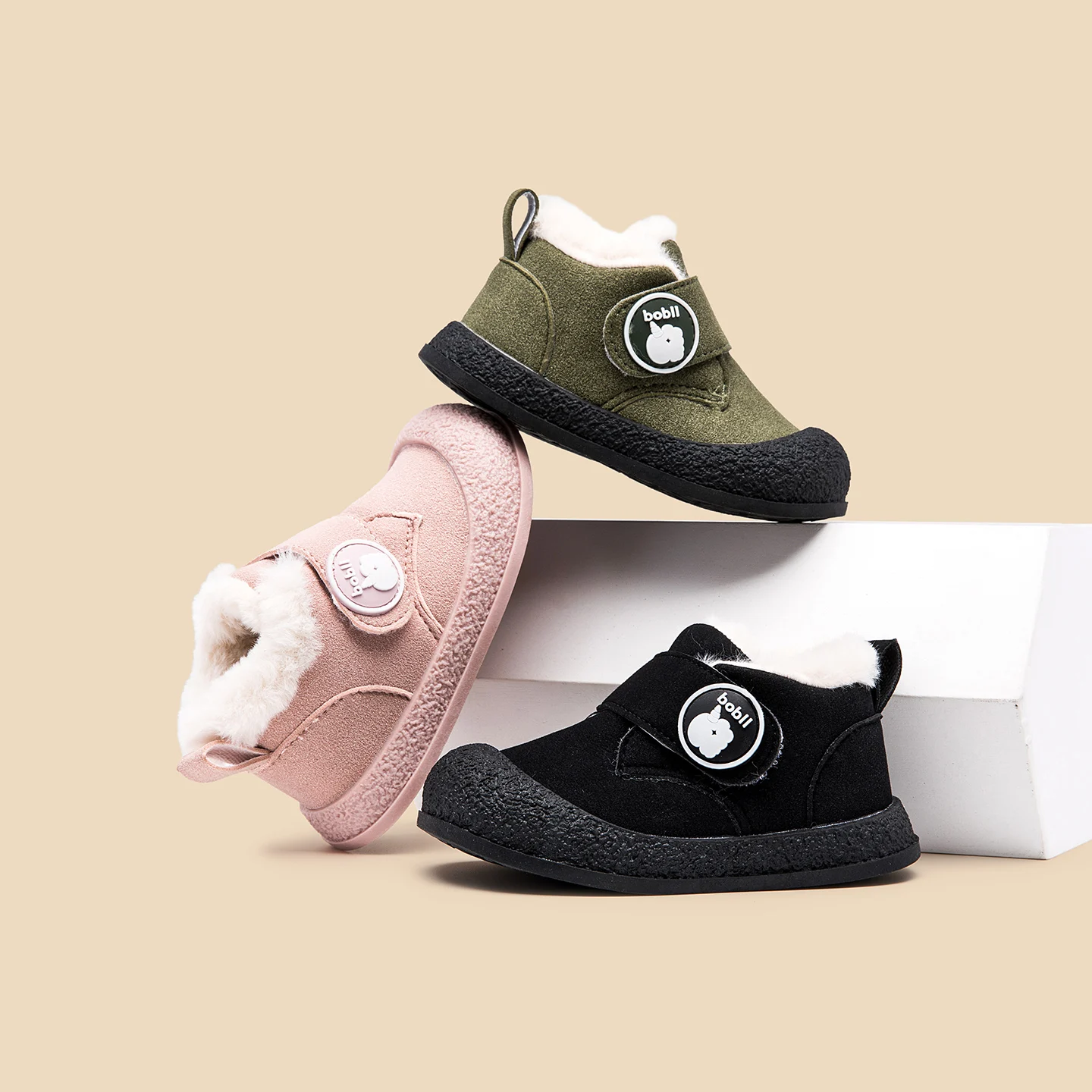 

2025 Winter Baby Boys And Girls First Walking Outdoor Toddler Cotton Padde Shoes For 0-3Y High Quality Fleece-lined Design