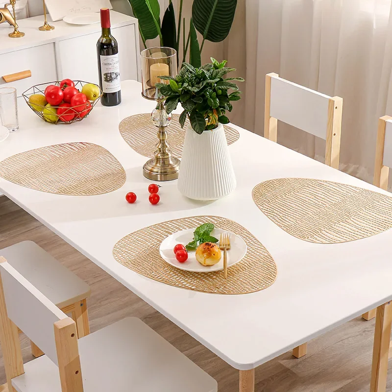 Swan Egg Shape Placemat PVC Heat Insulation Pad Non-slip Table Mats Coaster Kitchen Home Decor